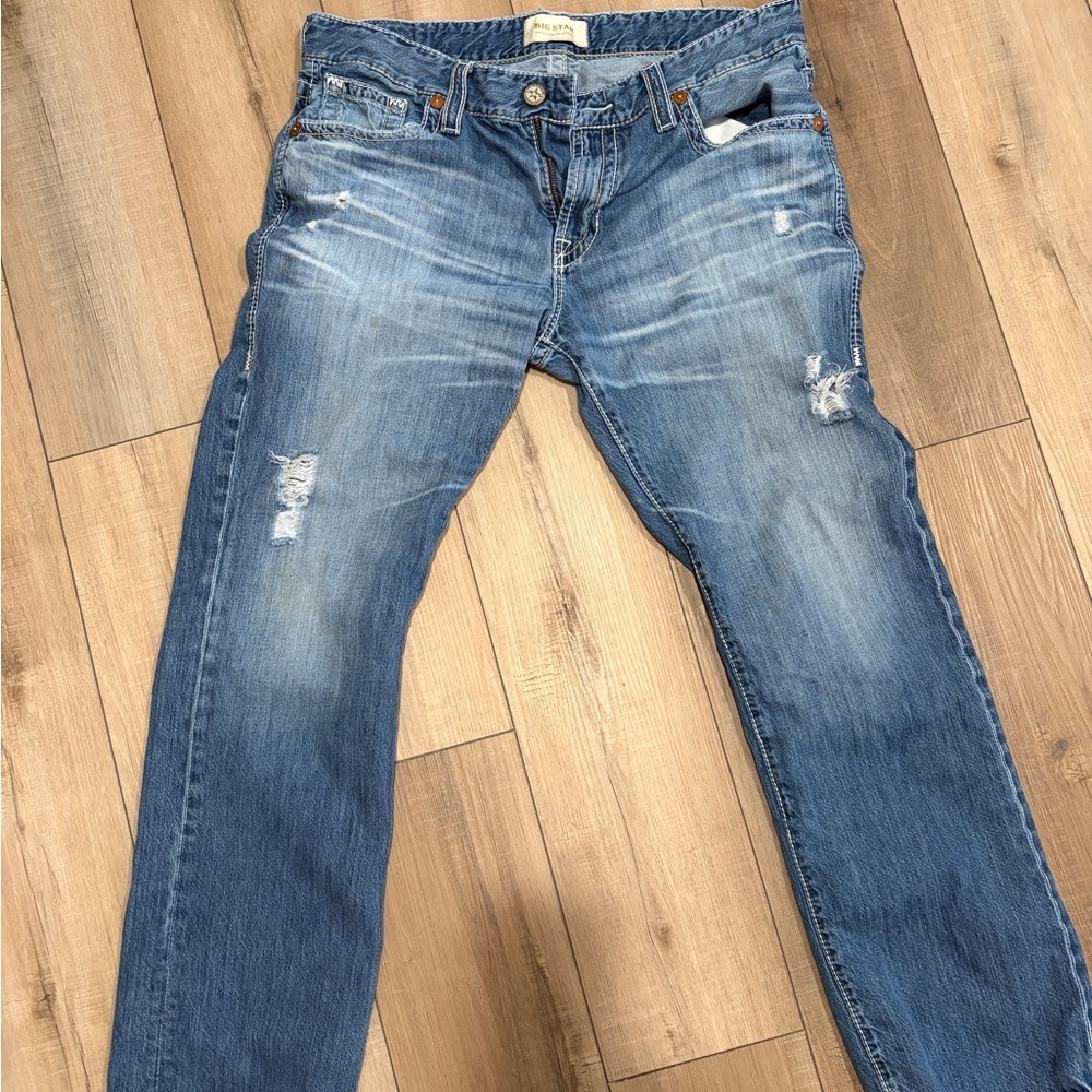 Big Star Men's Distressed Blue Jeans